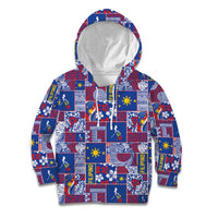 Filipino Maligayang Pasko Kid Hoodie Pacific Patchwork Xmas Vibes - Polynesian Pride