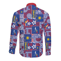 Filipino Maligayang Pasko Long Sleeve Button Shirt Pacific Patchwork Xmas Vibes LT9 - Polynesian Pride
