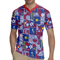 Filipino Maligayang Pasko Rugby Jersey Pacific Patchwork Xmas Vibes LT9 - Polynesian Pride