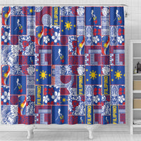 Filipino Maligayang Pasko Shower Curtain Pacific Patchwork Xmas Vibes - Polynesian Pride
