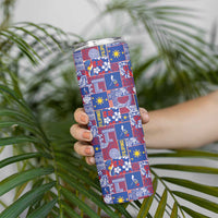 Filipino Maligayang Pasko Skinny Tumbler Pacific Patchwork Xmas Vibes LT9 - Polynesian Pride