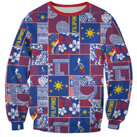Filipino Maligayang Pasko Sweatshirt Pacific Patchwork Xmas Vibes LT9 Unisex Blue - Polynesian Pride