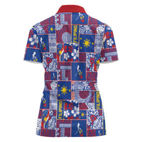 Filipino Maligayang Pasko Women Polo Shirt Pacific Patchwork Xmas Vibes LT9 - Polynesian Pride