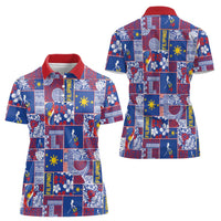Filipino Maligayang Pasko Women Polo Shirt Pacific Patchwork Xmas Vibes LT9 - Polynesian Pride