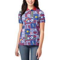 Filipino Maligayang Pasko Women Polo Shirt Pacific Patchwork Xmas Vibes LT9 - Polynesian Pride