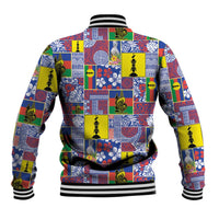 New Caledonia Joyeux Noel Baseball Jacket Pacific Patchwork Xmas Vibes LT9 - Polynesian Pride