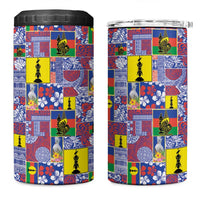 New Caledonia Joyeux Noel 4 in 1 Can Cooler Tumbler Pacific Patchwork Xmas Vibes LT9 One Size: 16 oz Blue - Polynesian Pride