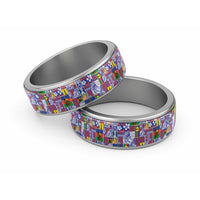 New Caledonia Joyeux Noel Classic Ring Pacific Patchwork Xmas Vibes LT9 Sliver Blue - Polynesian Pride