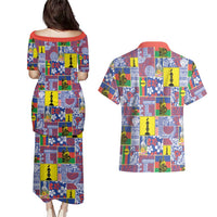 New Caledonia Joyeux Noel Couples Matching Puletasi and Hawaiian Shirt Pacific Patchwork Xmas Vibes LT9 - Polynesian Pride
