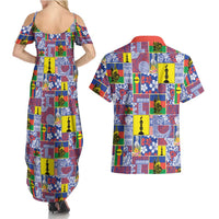 New Caledonia Joyeux Noel Couples Matching Summer Maxi Dress and Hawaiian Shirt Pacific Patchwork Xmas Vibes LT9 - Polynesian Pride