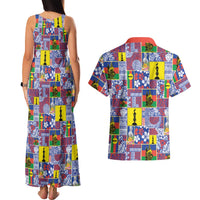 New Caledonia Joyeux Noel Couples Matching Tank Maxi Dress and Hawaiian Shirt Pacific Patchwork Xmas Vibes LT9 - Polynesian Pride