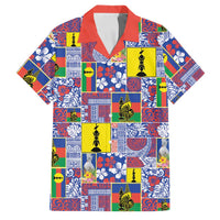 New Caledonia Joyeux Noel Family Matching Off The Shoulder Long Sleeve Dress and Hawaiian Shirt Pacific Patchwork Xmas Vibes - Polynesian Pride