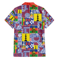New Caledonia Joyeux Noel Family Matching Off Shoulder Short Dress and Hawaiian Shirt Pacific Patchwork Xmas Vibes - Polynesian Pride