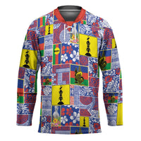 New Caledonia Joyeux Noel Hockey Jersey Pacific Patchwork Xmas Vibes - Polynesian Pride