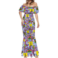 New Caledonia Joyeux Noel Mermaid Dress Pacific Patchwork Xmas Vibes LT9 - Polynesian Pride
