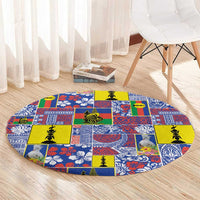 New Caledonia Joyeux Noel Round Carpet Pacific Patchwork Xmas Vibes - Polynesian Pride