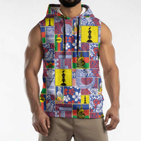 New Caledonia Joyeux Noel Sleeveless Hoodie Pacific Patchwork Xmas Vibes LT9 - Polynesian Pride
