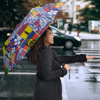 New Caledonia Joyeux Noel Umbrella Pacific Patchwork Xmas Vibes LT9 - Polynesian Pride