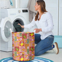 Niue Monuina e Kilisimasi Laundry Basket Pacific Patchwork Xmas Vibes LT9 - Polynesian Pride