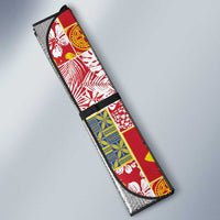 Niue Monuina e Kilisimasi Auto Sun Shade Pacific Patchwork Xmas Vibes - Polynesian Pride