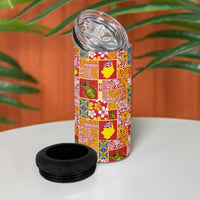 Niue Monuina e Kilisimasi 4 in 1 Can Cooler Tumbler Pacific Patchwork Xmas Vibes LT9 - Polynesian Pride