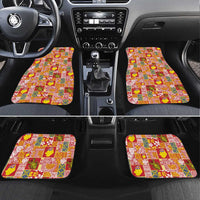 Niue Monuina e Kilisimasi Car Mats Pacific Patchwork Xmas Vibes LT9 Set 4pcs Yellow - Polynesian Pride