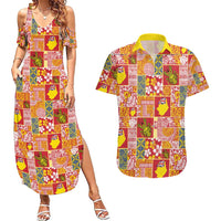 Niue Monuina e Kilisimasi Couples Matching Summer Maxi Dress and Hawaiian Shirt Pacific Patchwork Xmas Vibes - Polynesian Pride