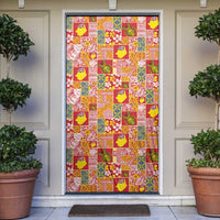 Niue Monuina e Kilisimasi Door Cover Pacific Patchwork Xmas Vibes LT9 Yellow - Polynesian Pride