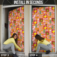 Niue Monuina e Kilisimasi Door Cover Pacific Patchwork Xmas Vibes LT9 - Polynesian Pride
