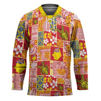 Niue Monuina e Kilisimasi Hockey Jersey Pacific Patchwork Xmas Vibes LT9 Unisex Yellow - Polynesian Pride