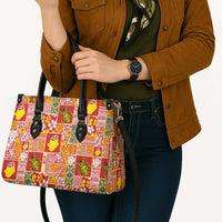 Niue Monuina e Kilisimasi Leather Bag Pacific Patchwork Xmas Vibes LT9 - Polynesian Pride