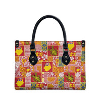 Niue Monuina e Kilisimasi Leather Bag Pacific Patchwork Xmas Vibes LT9 - Polynesian Pride