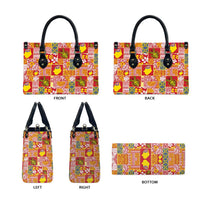 Niue Monuina e Kilisimasi Leather Bag Pacific Patchwork Xmas Vibes LT9 - Polynesian Pride