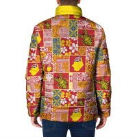 Niue Monuina e Kilisimasi Padded Jacket Pacific Patchwork Xmas Vibes LT9 - Polynesian Pride