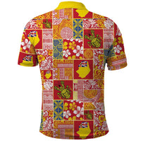 Niue Monuina e Kilisimasi Polo Shirt Pacific Patchwork Xmas Vibes LT9 - Polynesian Pride