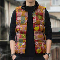 Niue Monuina e Kilisimasi Sleeveless Puffer Jacket Pacific Patchwork Xmas Vibes LT9 - Polynesian Pride