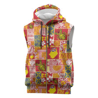 Niue Monuina e Kilisimasi Sleeveless Zip Hoodie Pacific Patchwork Xmas Vibes - Polynesian Pride