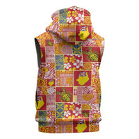 Niue Monuina e Kilisimasi Sleeveless Zip Hoodie Pacific Patchwork Xmas Vibes LT9 - Polynesian Pride