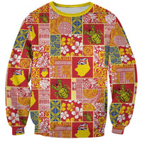 Niue Monuina e Kilisimasi Sweatshirt Pacific Patchwork Xmas Vibes LT9 Unisex Yellow - Polynesian Pride