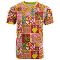 Niue Monuina e Kilisimasi T Shirt Pacific Patchwork Xmas Vibes LT9 Yellow - Polynesian Pride