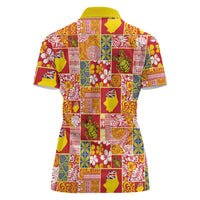 Niue Monuina e Kilisimasi Women Polo Shirt Pacific Patchwork Xmas Vibes LT9 - Polynesian Pride