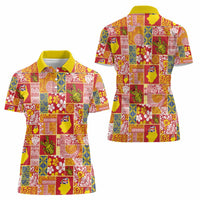 Niue Monuina e Kilisimasi Women Polo Shirt Pacific Patchwork Xmas Vibes - Polynesian Pride