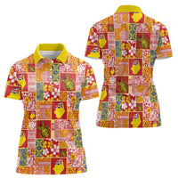 Niue Monuina e Kilisimasi Women Polo Shirt Pacific Patchwork Xmas Vibes LT9 - Polynesian Pride