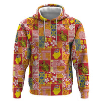 Niue Monuina e Kilisimasi Zip Hoodie Pacific Patchwork Xmas Vibes - Polynesian Pride