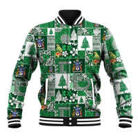Norfolk Island Meri Krismas Baseball Jacket Pacific Patchwork Xmas Vibes LT9 Unisex Green - Polynesian Pride