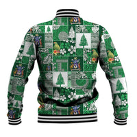 Norfolk Island Meri Krismas Baseball Jacket Pacific Patchwork Xmas Vibes LT9 - Polynesian Pride