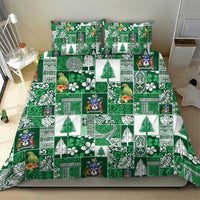 Norfolk Island Meri Krismas Bedding Set Pacific Patchwork Xmas Vibes - Polynesian Pride