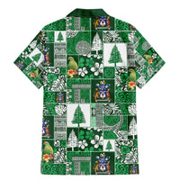 Norfolk Island Meri Krismas Family Matching Mermaid Dress and Hawaiian Shirt Pacific Patchwork Xmas Vibes - Polynesian Pride