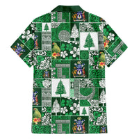Norfolk Island Meri Krismas Family Matching Off Shoulder Maxi Dress and Hawaiian Shirt Pacific Patchwork Xmas Vibes - Polynesian Pride