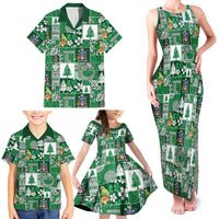 Norfolk Island Meri Krismas Family Matching Tank Maxi Dress and Hawaiian Shirt Pacific Patchwork Xmas Vibes - Polynesian Pride
